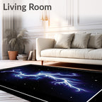 Electric Blue Cosmic Branch Nebula Rug