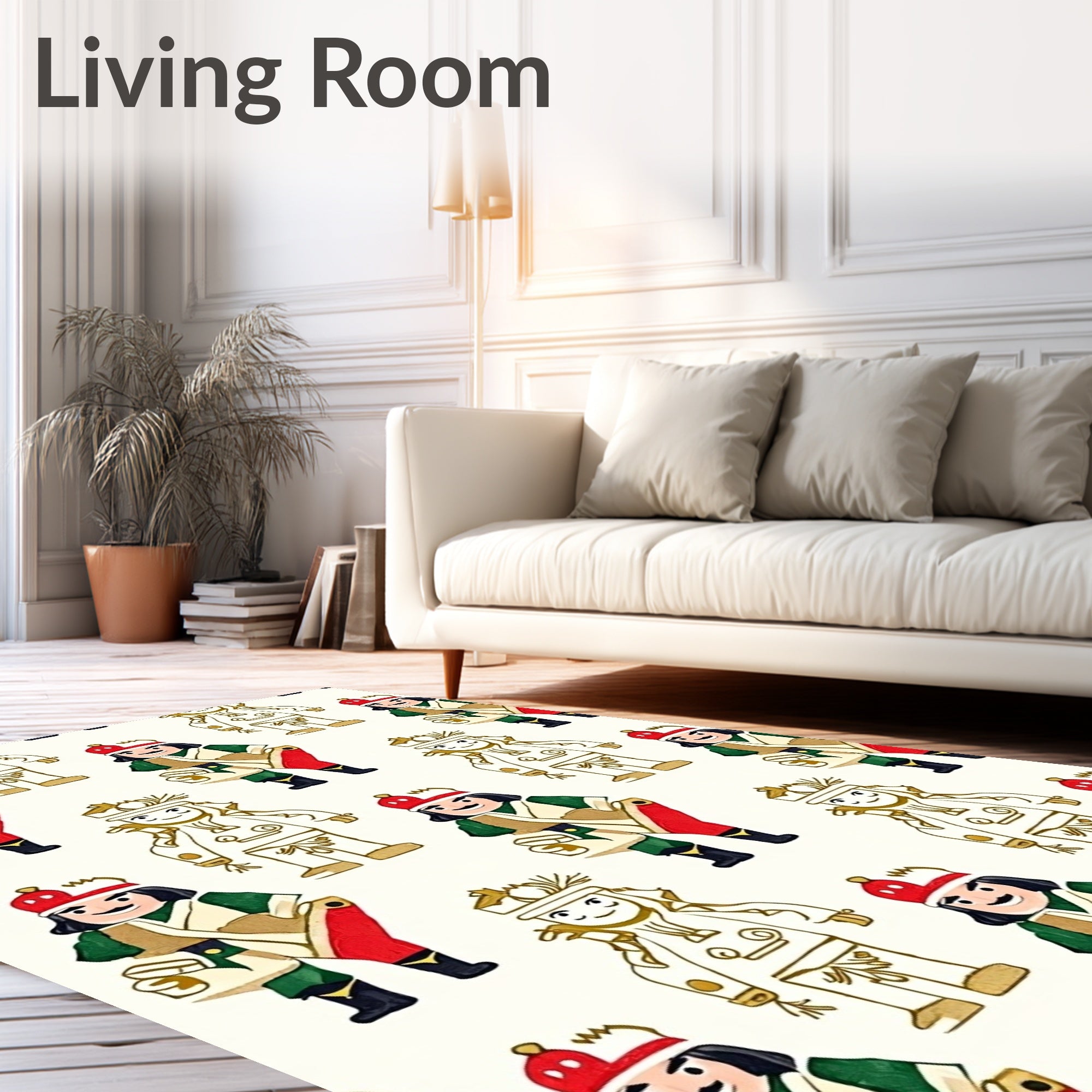 Whimsical Soldier Gold Outline Rug