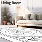Geometric Starburst Framed Art Rug