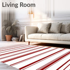 Deep Burgundy Horizontal Stripe Rug