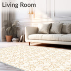 Natural Beige Scarab Repeating Overlay Rug