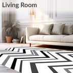 Monochromatic Chevron Zigzag Incline Rug
