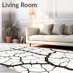 Cracked Earth Gold Veined Surface Rug