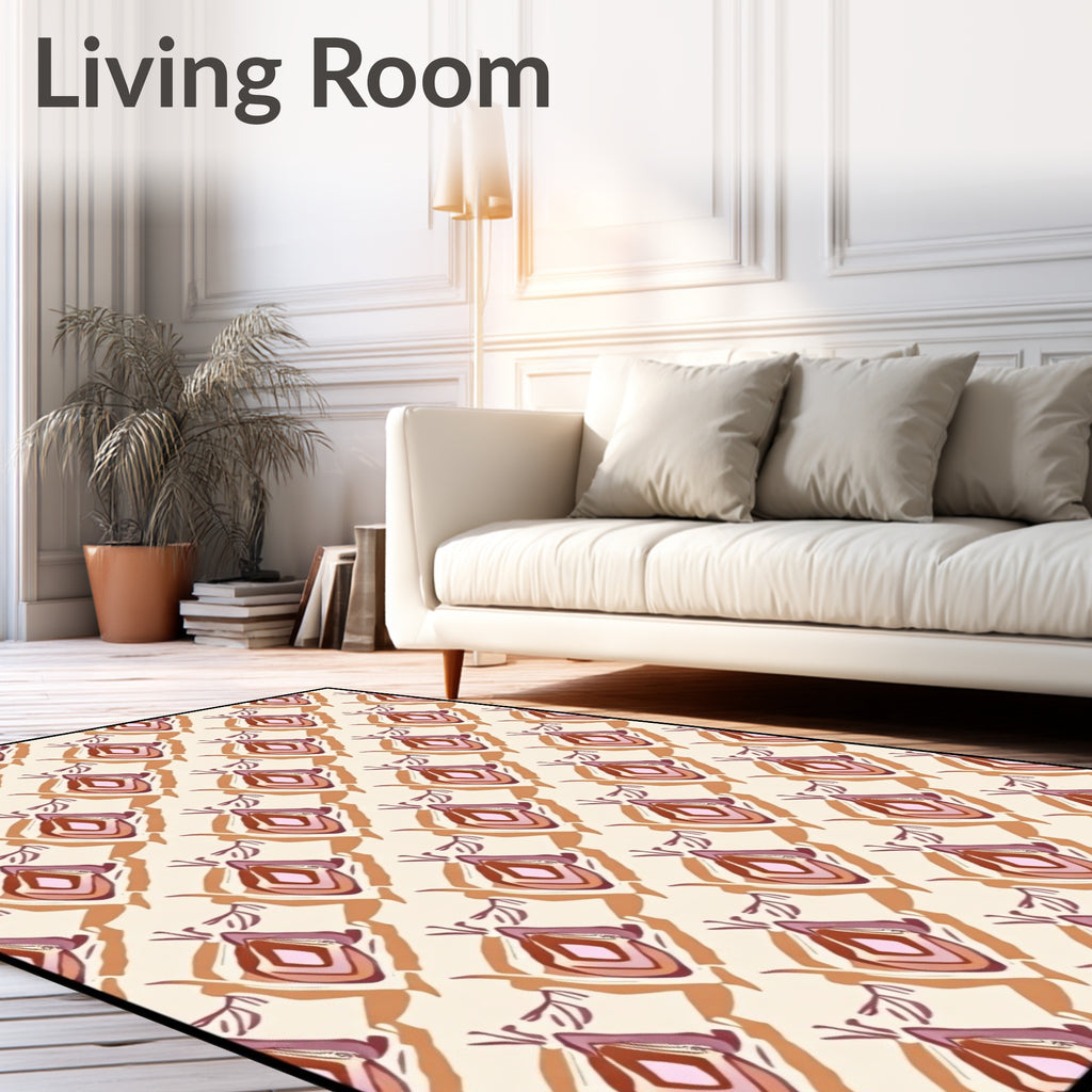 Earthy Gemstone Diamond Repeating Abstraction Rug