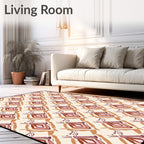 Earthy Gemstone Diamond Repeating Abstraction Rug