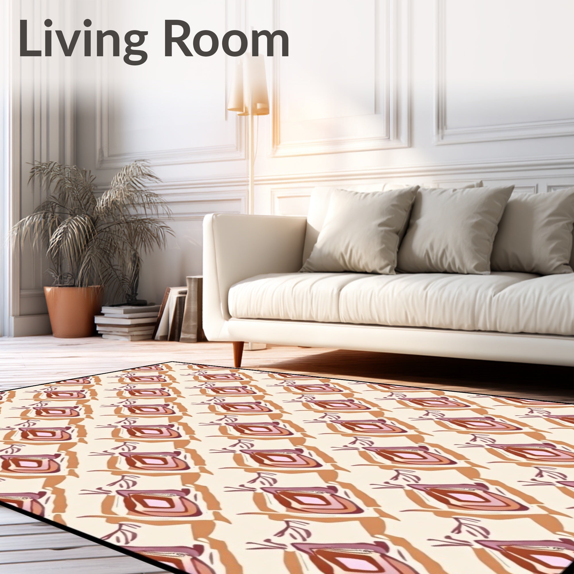 Earthy Gemstone Diamond Repeating Abstraction Rug