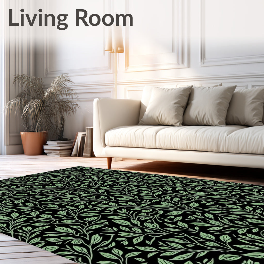Verdant Leaf Branch Arabesque Rug