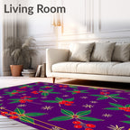 Purple Holly Berry Festive Scatter Rug