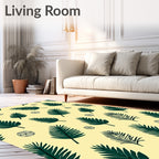 Deep Green Palm Frond Medallion Rug