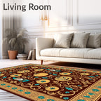 Spooky Pumpkin Gnome Autumn Scrollwork Rug