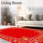 Radiant Golden Swirl Border Rug