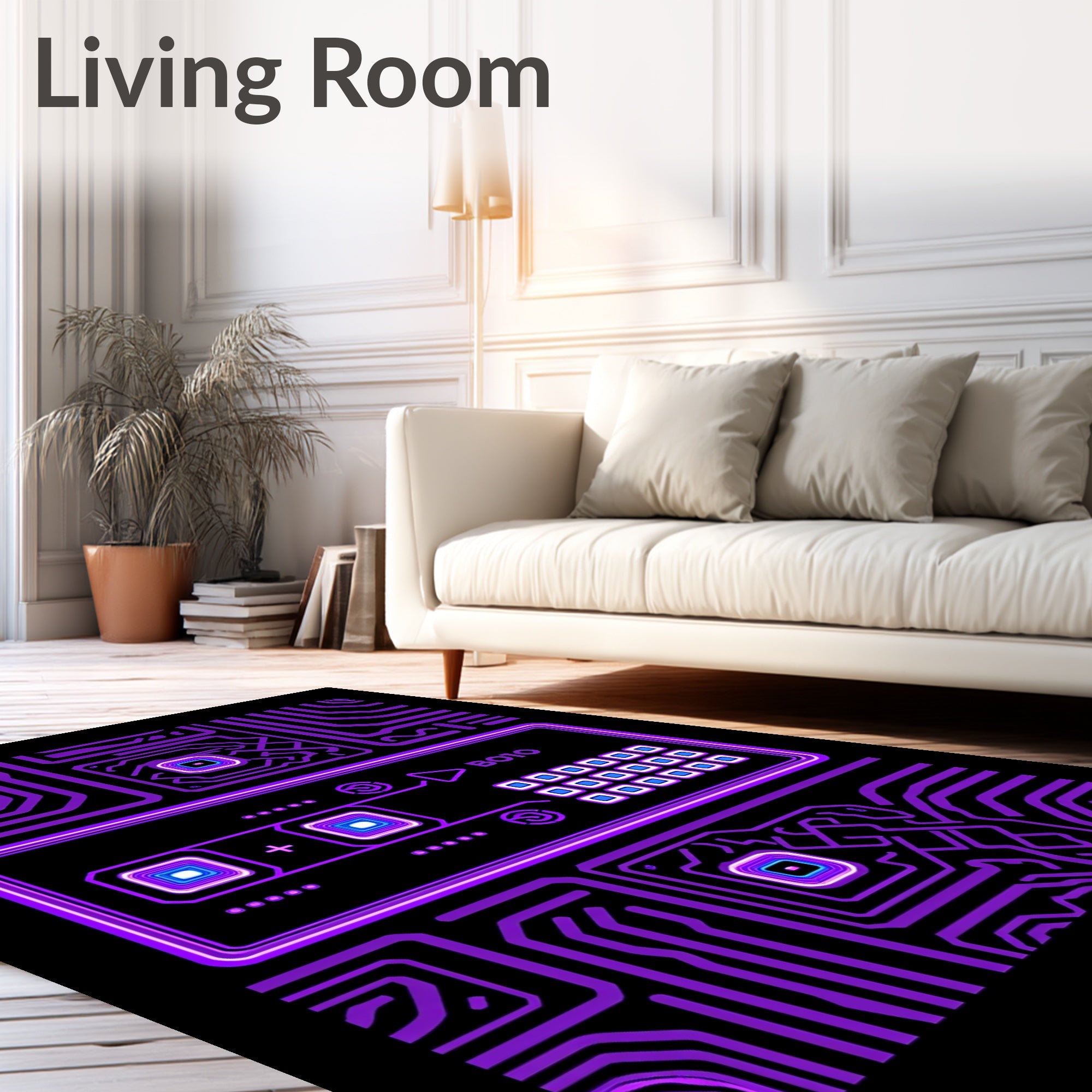 Electric Purple Circuit Board Rug