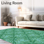 Art Nouveau Green Leaf Trellis Rug