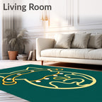 Golden Cat With Lights Accent Rug