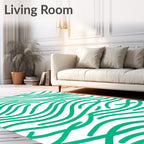 Emerald Green Wavy Stripes Rug