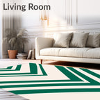 Emerald Green Chevron Lines Rug