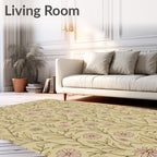 Pastel Pink Floral Vine Background Rug