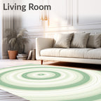 Sage Green Concentric Circles Rug