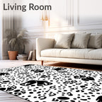 Black White Dalmatian Spots Rug