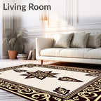 Elegant Dark Brown Floral Medallion Rug
