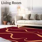 Crimson Swirl Ribbon Contemporary Rug