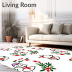 Pink Hat Red Scarf Berry Garland Rug