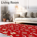 Festive Red Holiday Icons Medley Rug