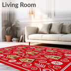 Gingerbread Houses Red Holiday Collection Rug