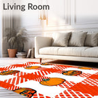 Orange Pumpkin Gingham Square Rug