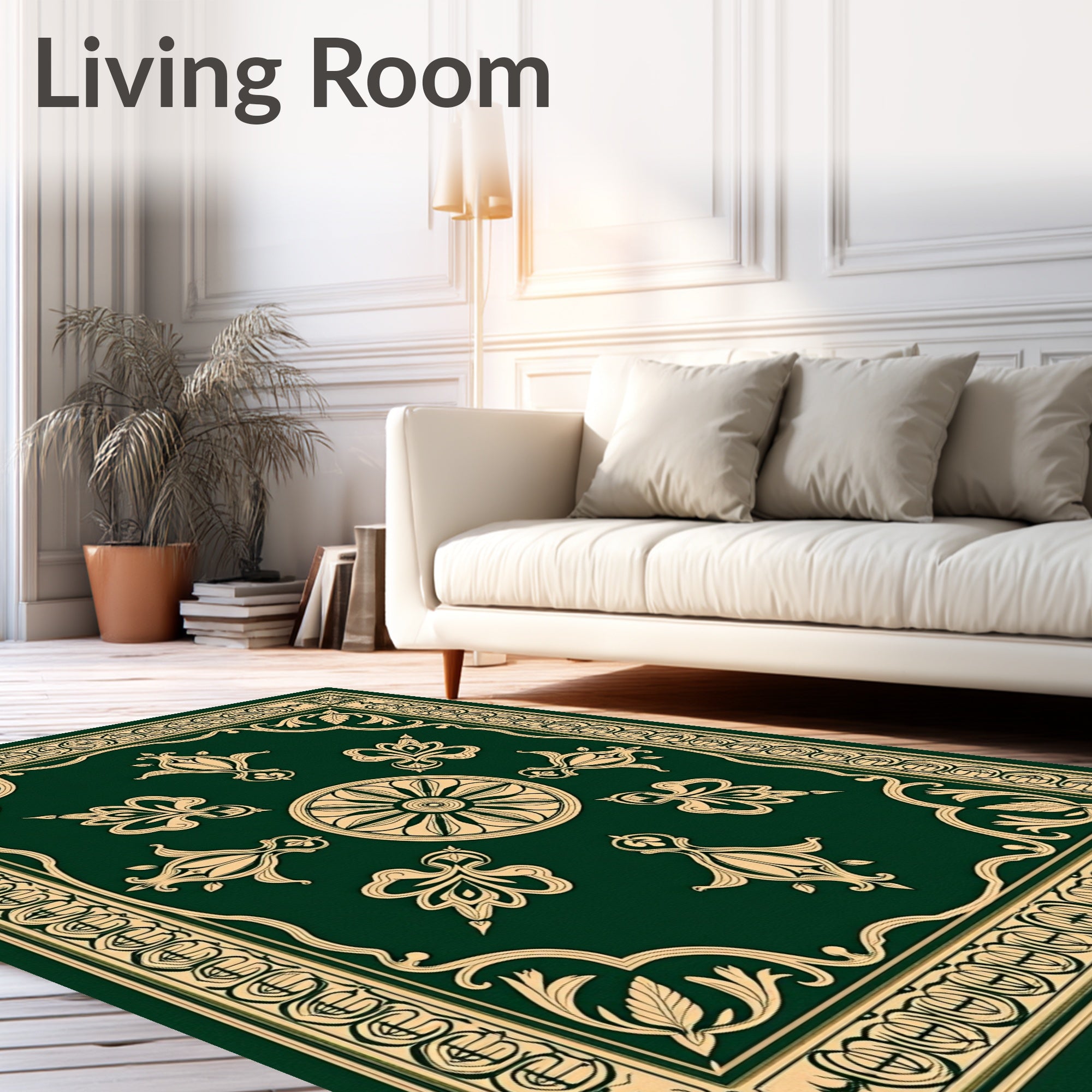 Emerald Vintage Fleur-de-lis Mandala Rug
