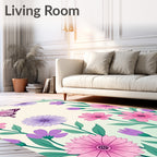 Whimsical Pink Butterfly Garden Rug