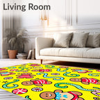 Yellow Gingerbread Candy Cane Playground Rug