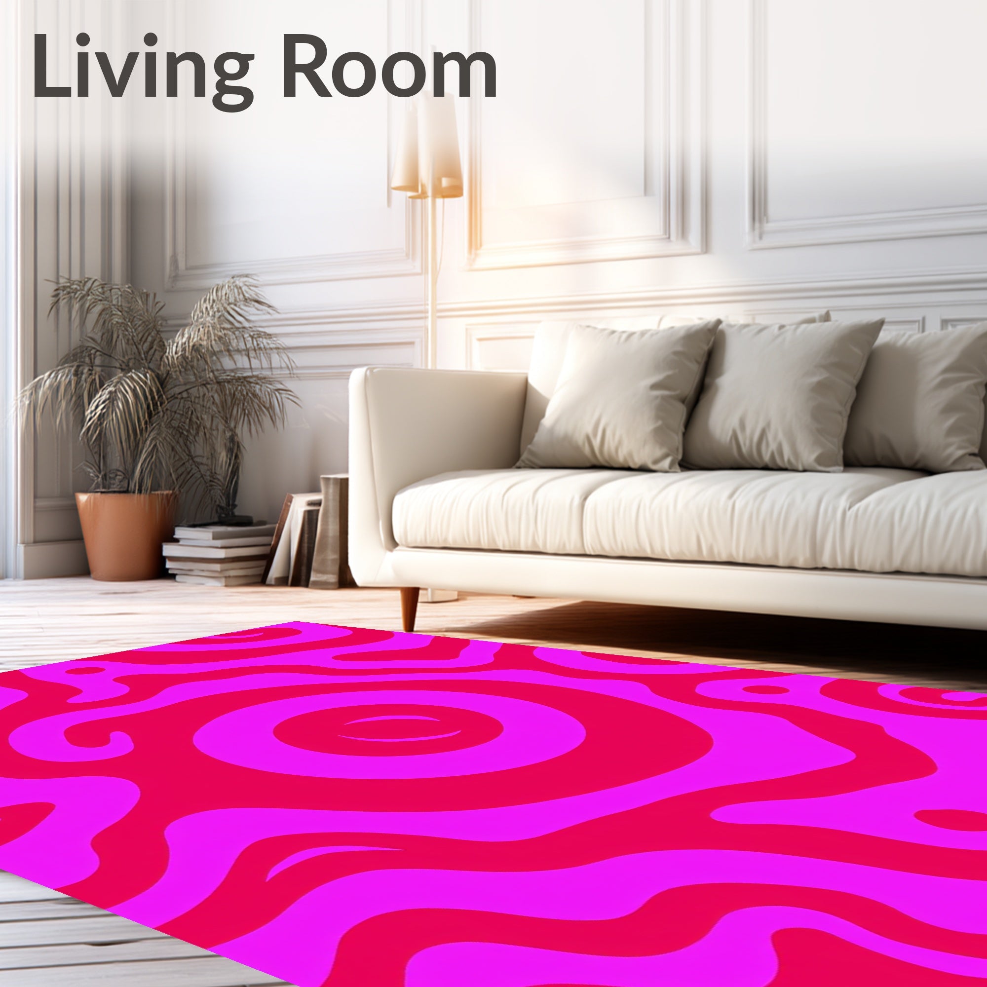 Pink Swirl Red Fluid Groovy Rug