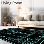 Cyan Skeleton Musical Frame Rug