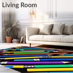 Diagonal Rainbow Pencil Arrangement Rug