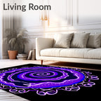 Radiant Purple Swirl Mandala Rug