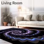 Luminous Purple Electric Spiral Rug
