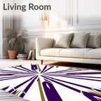 Purple Gold Abstract Starburst Rug