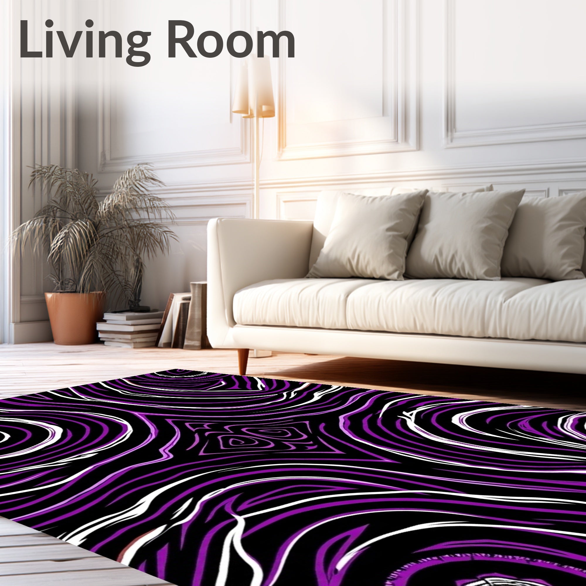 Vibrant Purple Swirl Energy Rug