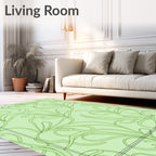 Pale Green Floral Swirl Rug