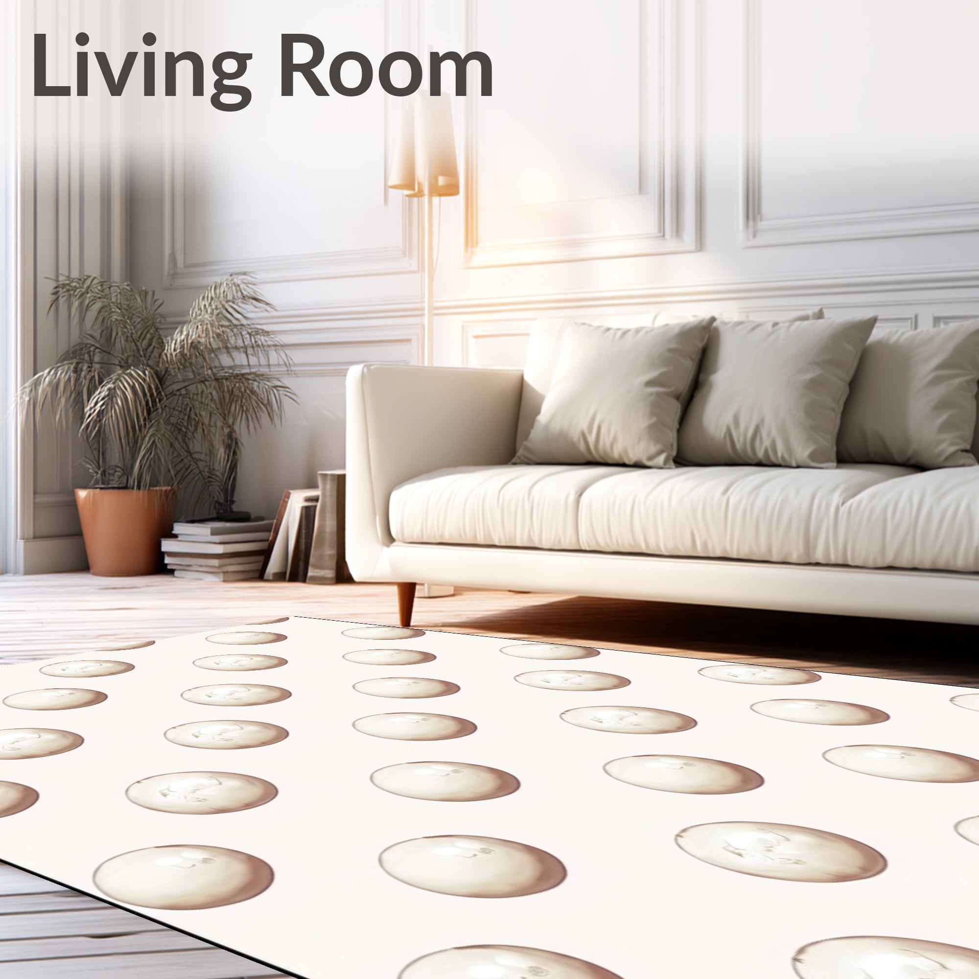 Cream Pearl Dot Scatter Rug