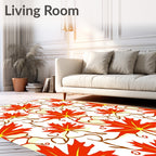 Autumn Red Maple Leaf Vine Rug