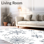 Winter Snowflakes Gray and White Scatter Rug