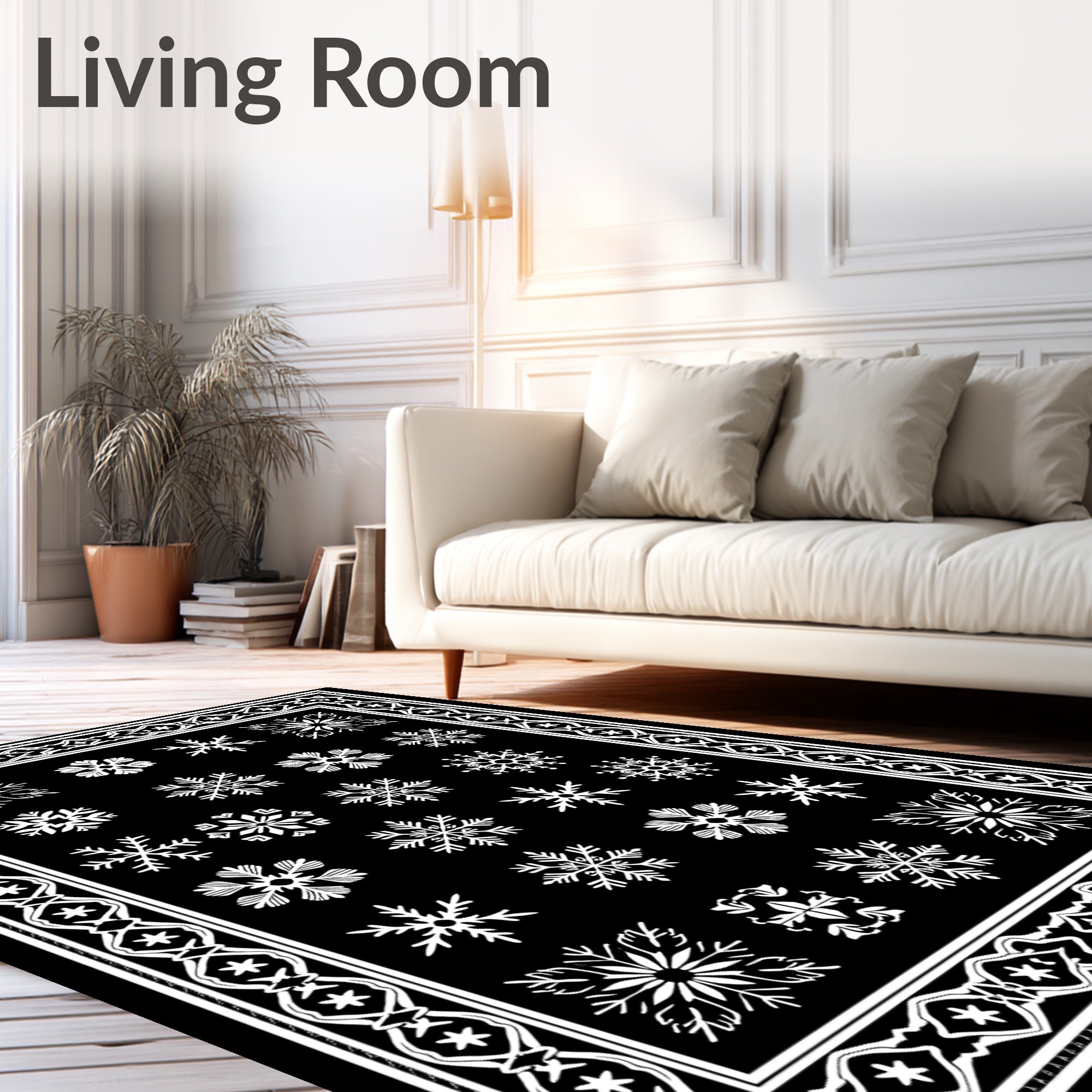 Winter Wonderland Snowflake Collection Rug