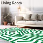 Green Circuit Board Maze Rug
