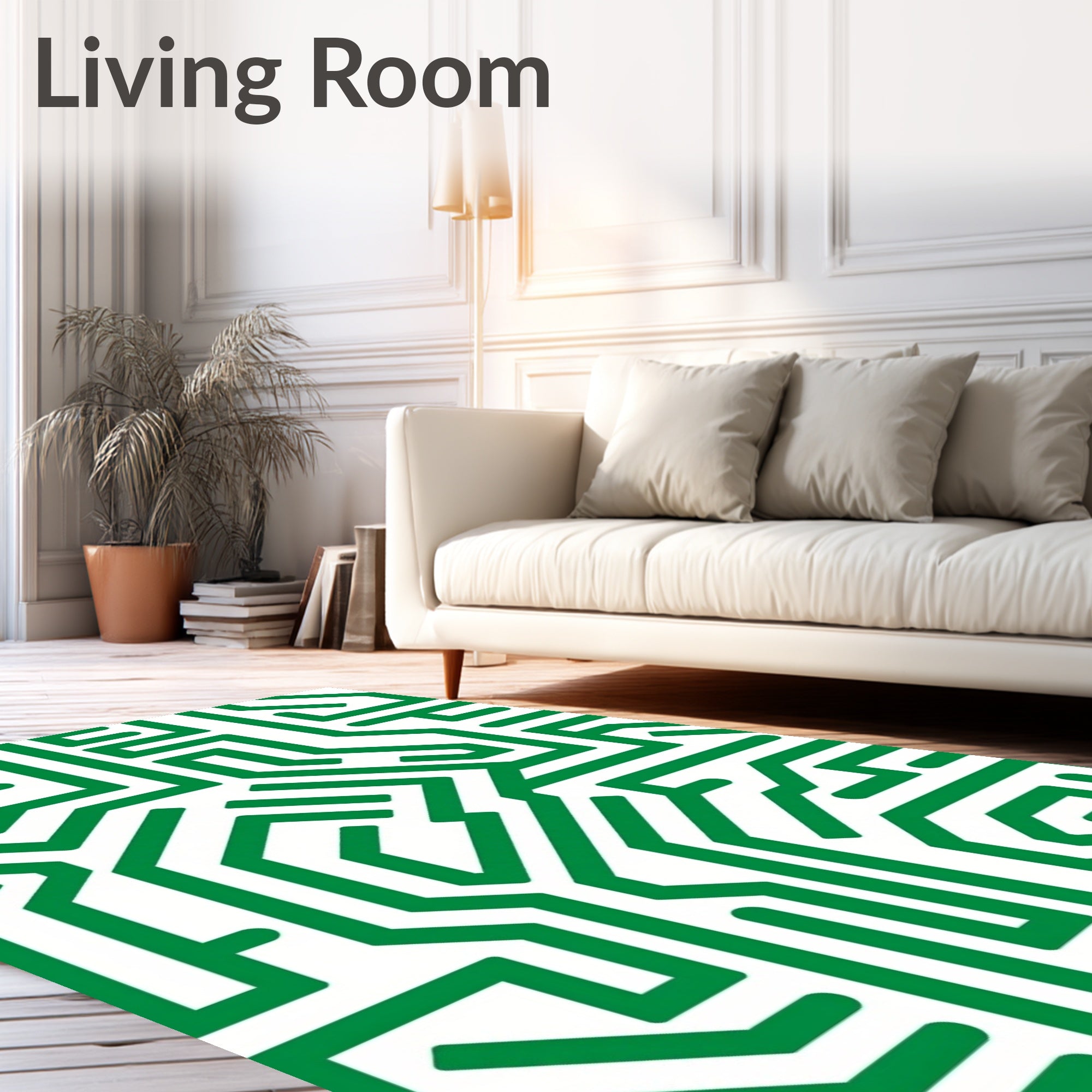 Green Circuit Board Maze Rug