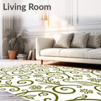 Vineyard Heart Swirl Floral Vines Rug