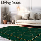 Emerald Green Woven Network Border Rug