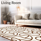 Brown Swirl Abstract Organic Rug