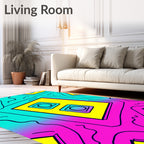 Retro Colorful Cassette Tape Rug